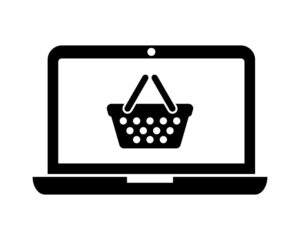 laptop, koszyk na zakupy, zakupy online, zakupy przez Internet